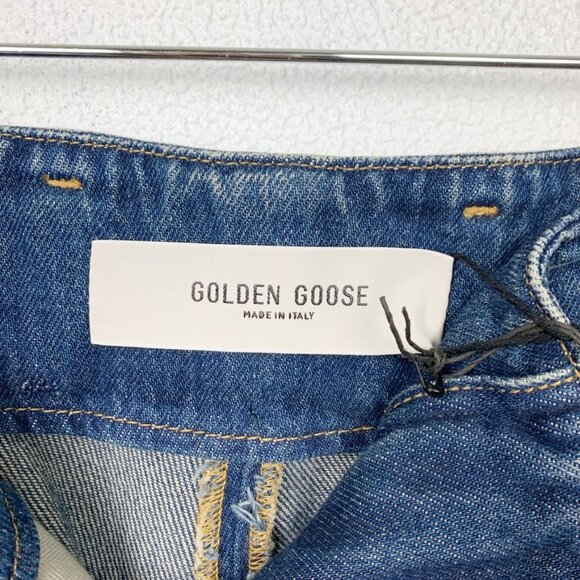 Golden Goose | Flavia Pant Wide Leg *Patch Pockets Dirty Wash Dark Blue - Picture 3 of 16